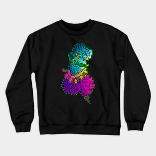 Blue brain eating guy Crewneck Sweatshirt